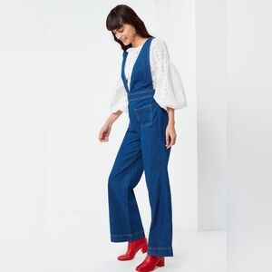 BDG Eleanor plunging denim jumpsuit Sz 6